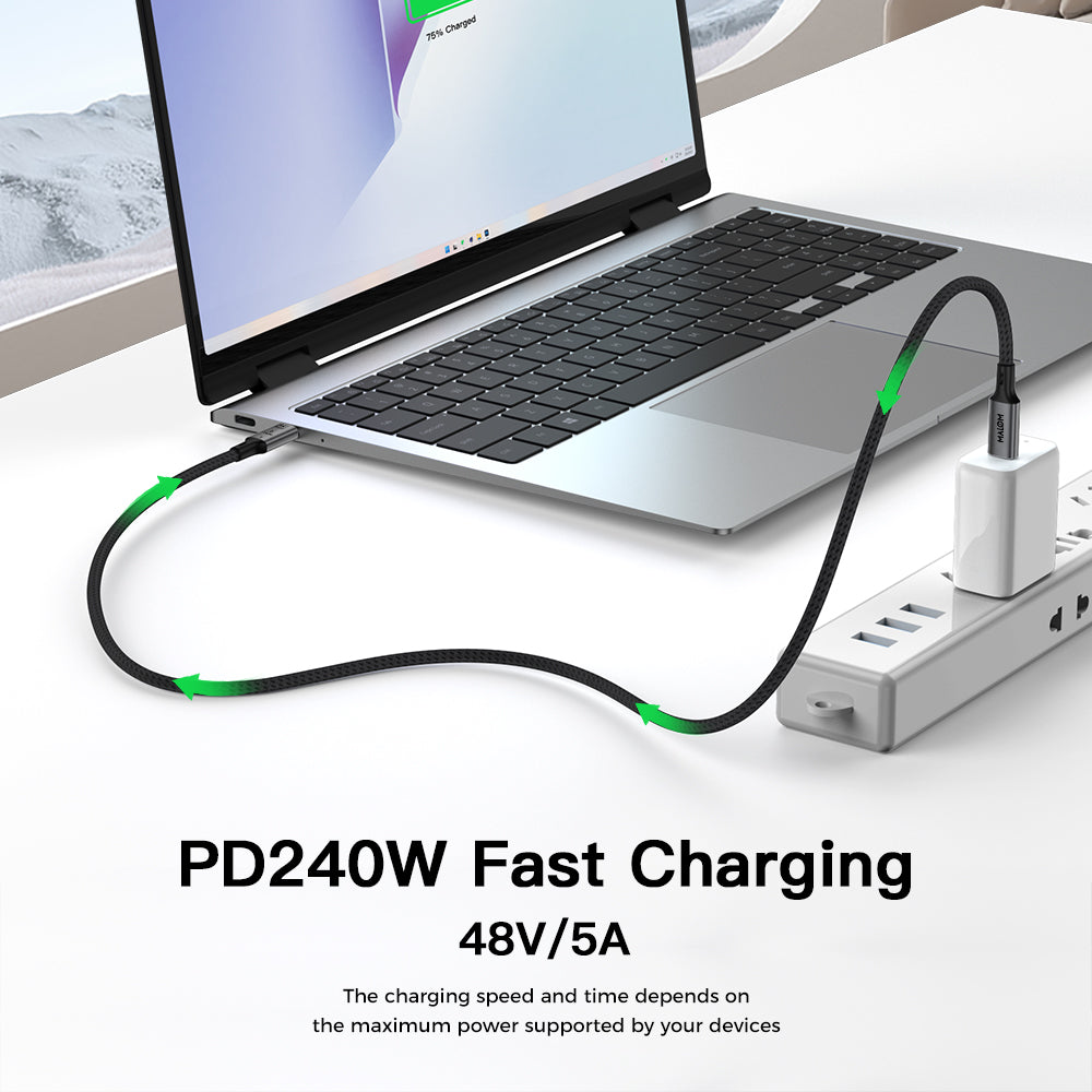 USB C to USB C Cable for Thunderbolt 4, USB 4.0, 240W Fast Charging, 40Gbps Data, 8K@60Hz 4K120Hz HDR, PD3.1, for iPhone, MacBook M1-M3, Mac Studio, Laptops, Monitor