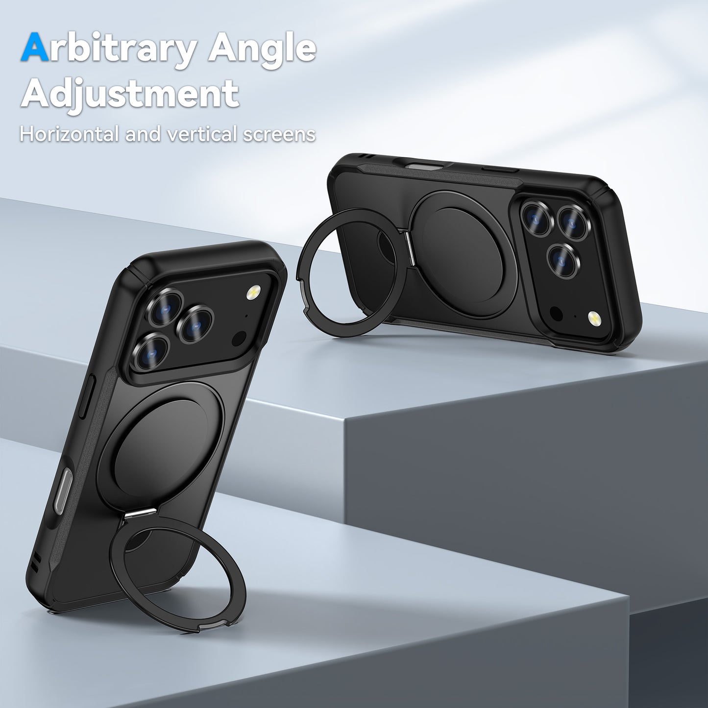 MALOM Kickstand Case for iPhone 17 Series – Slim Shockproof Anti-Fingerprint Cover with 2 Screen Protectors