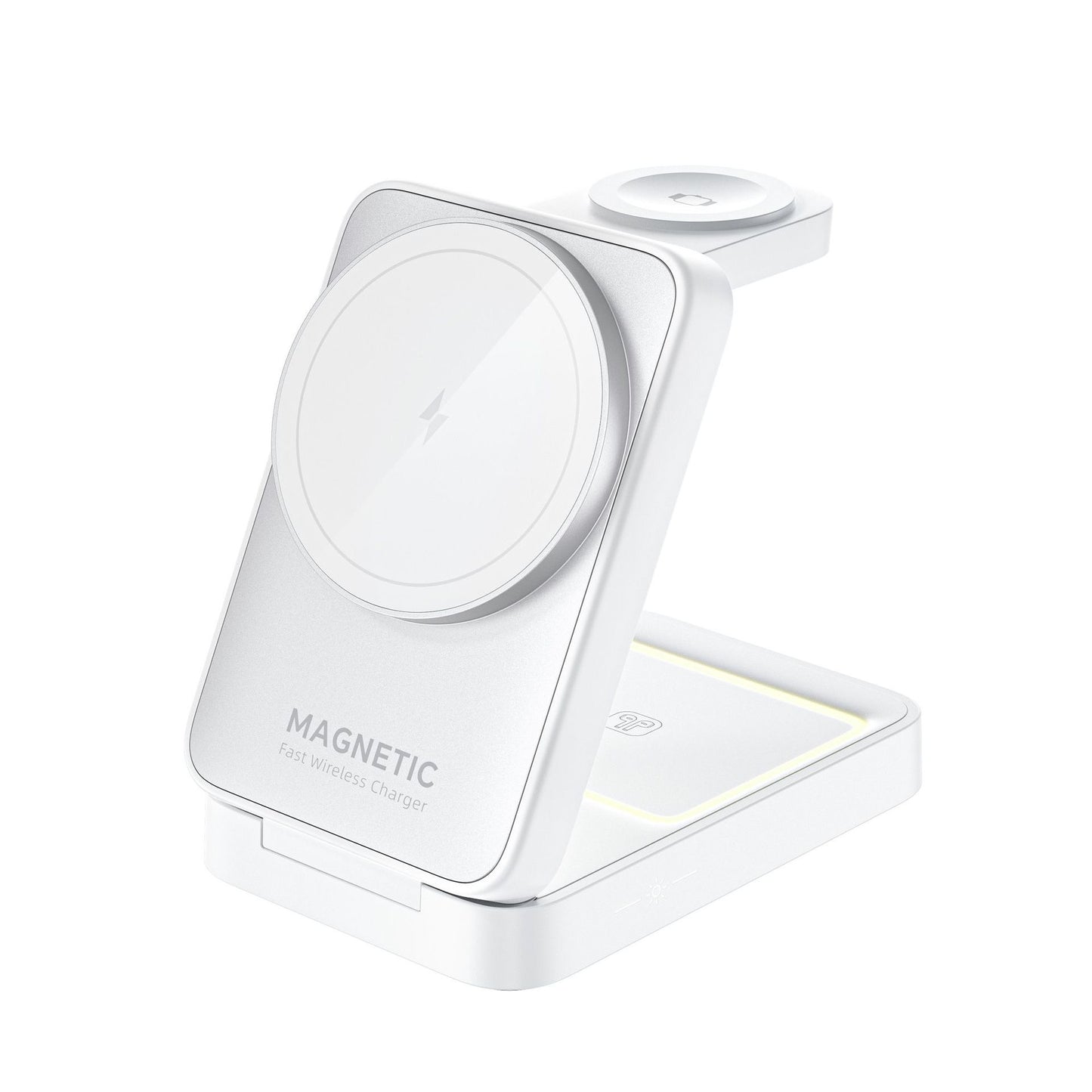 MALOM W91 3-in-1 Foldable Magnetic Wireless Charging Station-White