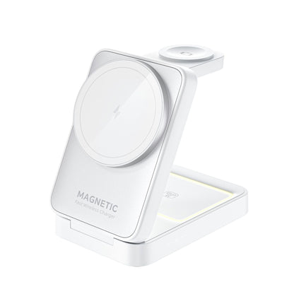 MALOM W91 3-in-1 Foldable Magnetic Wireless Charging Station-White