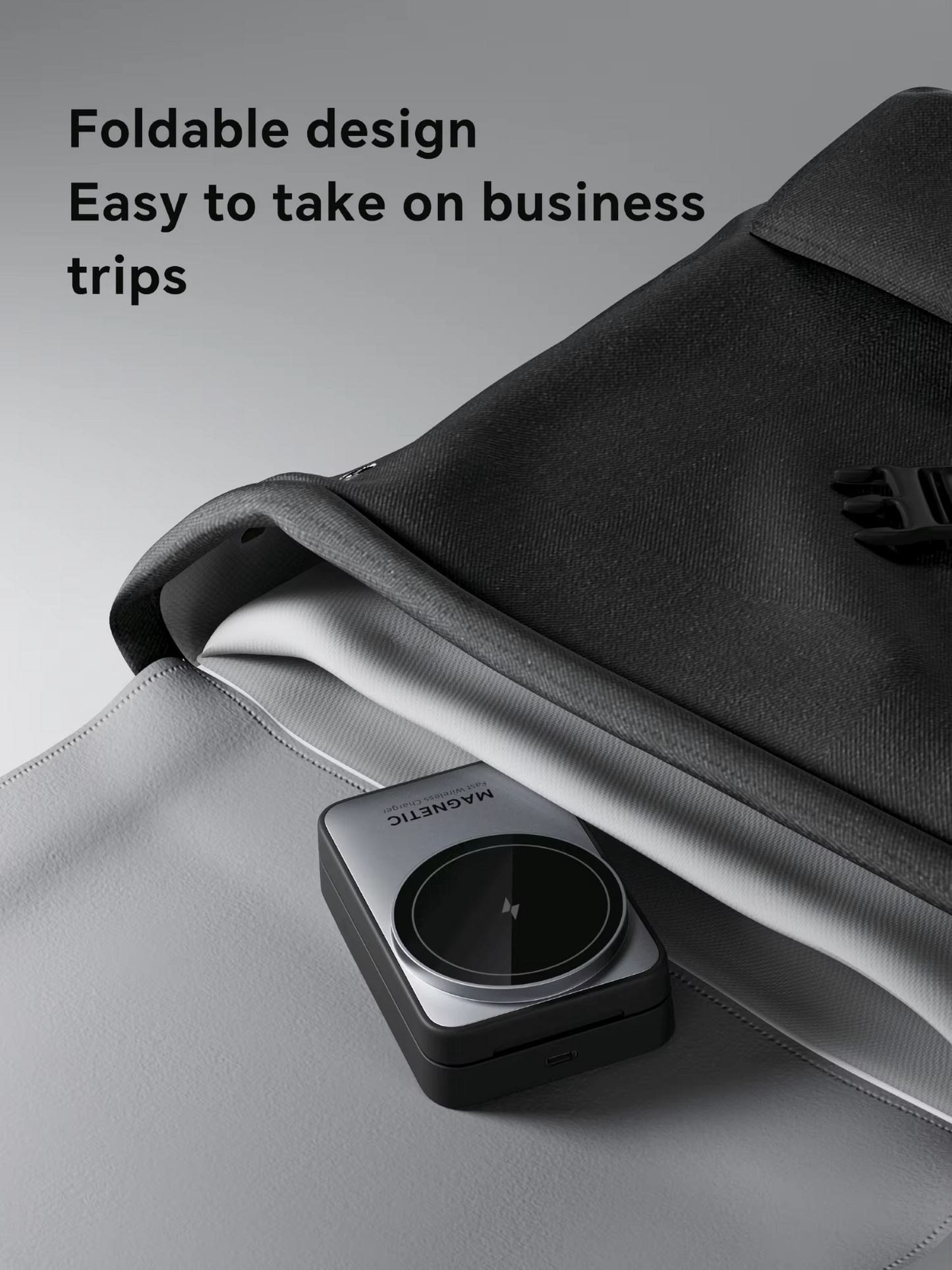 MALOM W91 3-in-1 Foldable Magnetic Wireless Charging Station-White
