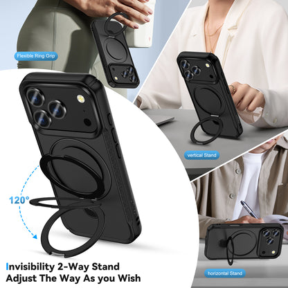 MALOM Kickstand Case for iPhone 17 Series – Slim Shockproof Anti-Fingerprint Cover with 2 Screen Protectors