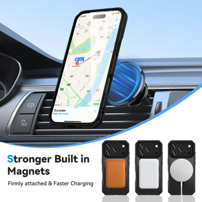 MALOM Kickstand Case for iPhone 17 Series – Slim Shockproof Anti-Fingerprint Cover with 2 Screen Protectors