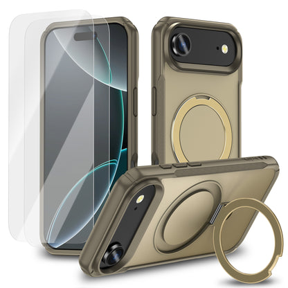 MALOM Kickstand Case for iPhone 17 Series – Slim Shockproof Anti-Fingerprint Cover with 2 Screen Protectors